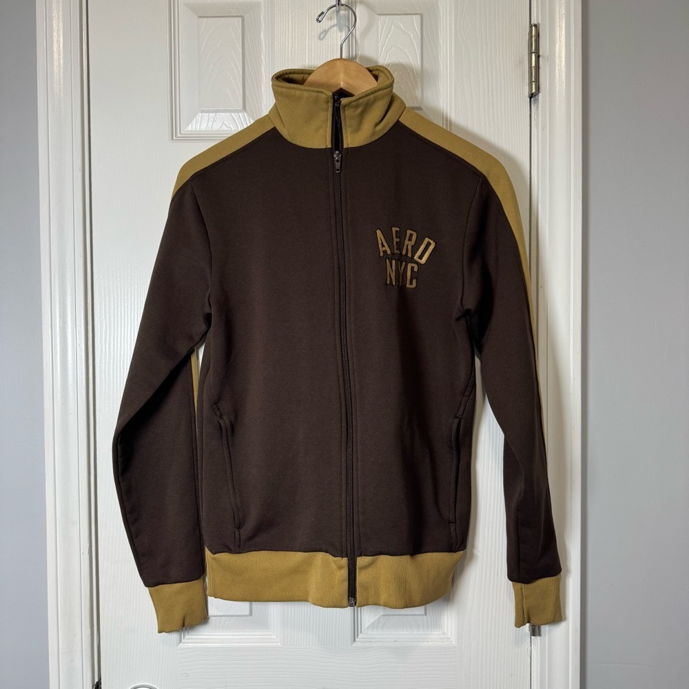 Vintage Y2K Aeropostale Brown Full Zip NYC Jacket XS